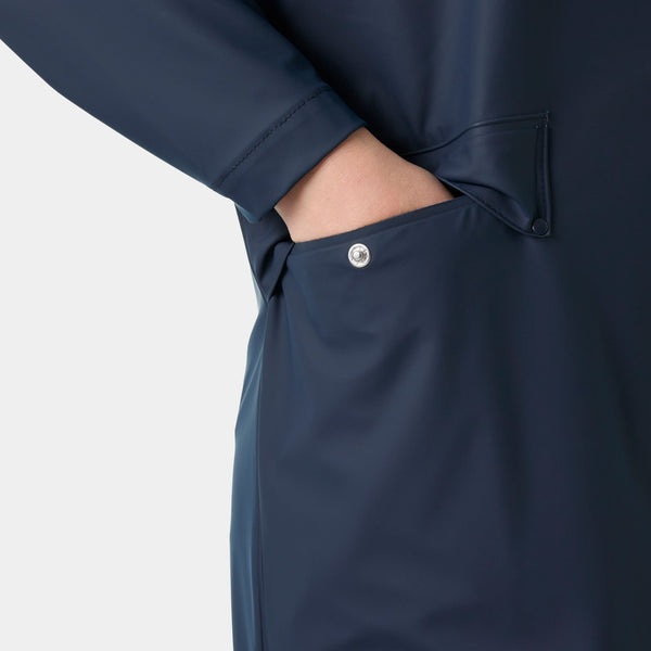 W MOSS RAIN COAT, NAVY, M