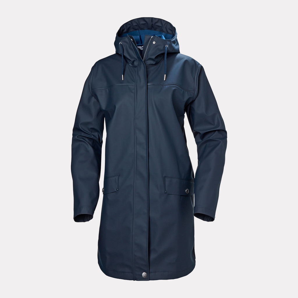 W MOSS RAIN COAT, NAVY, M