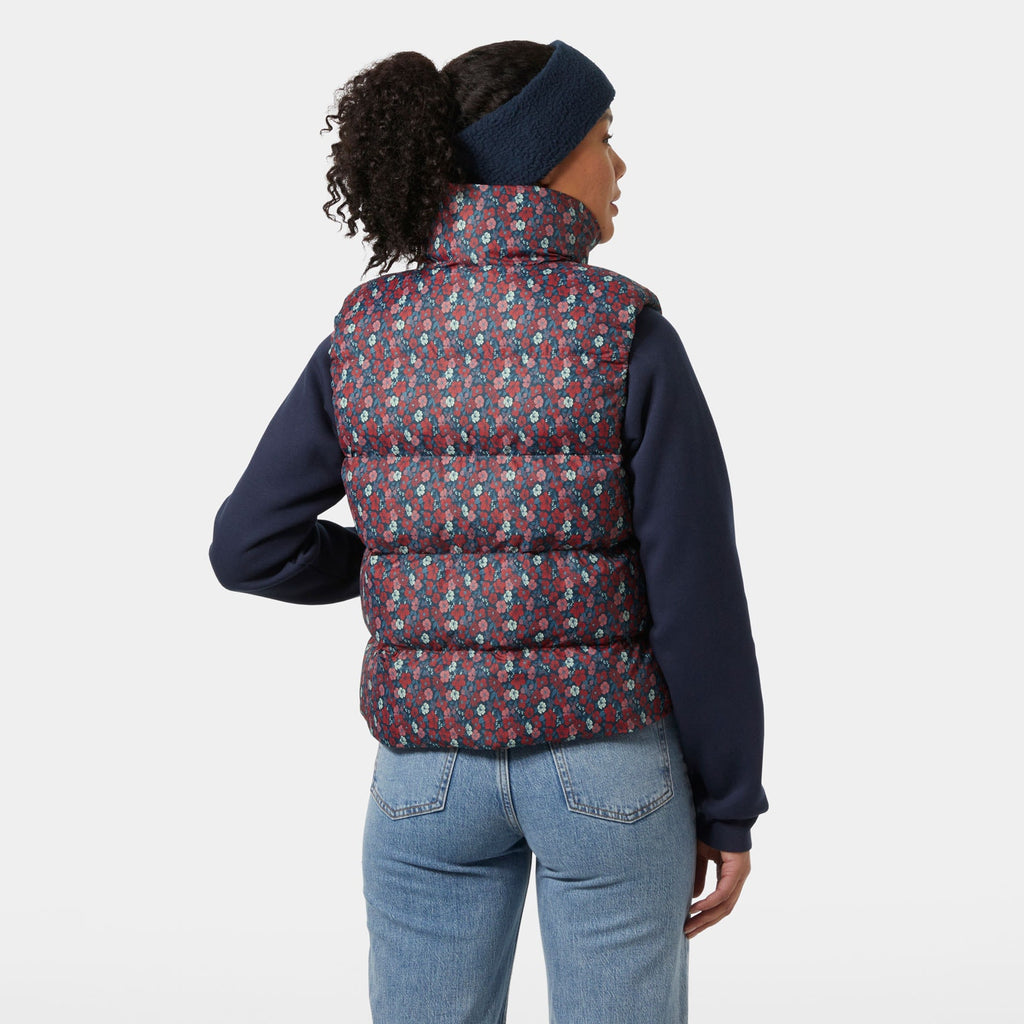 W JADE VEST, NAVY FLORAL, L