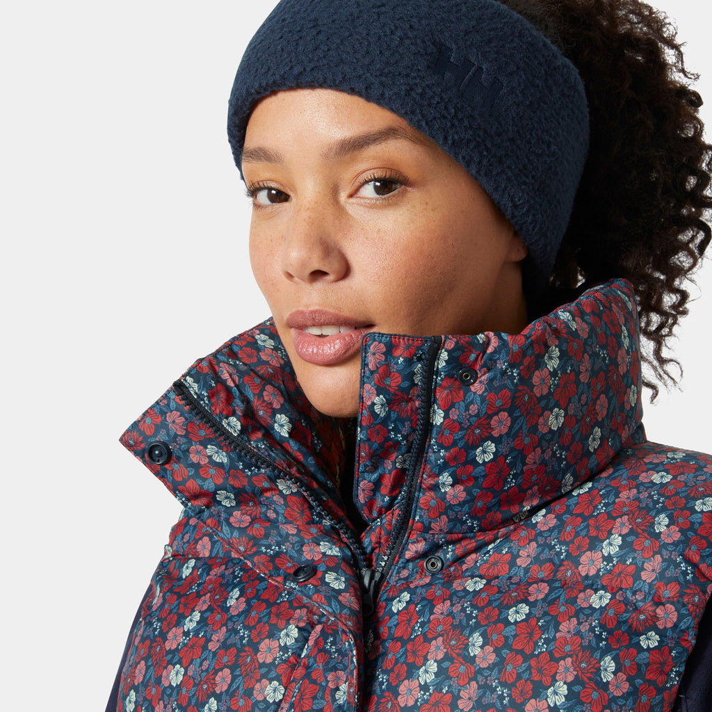 W JADE VEST, NAVY FLORAL, L