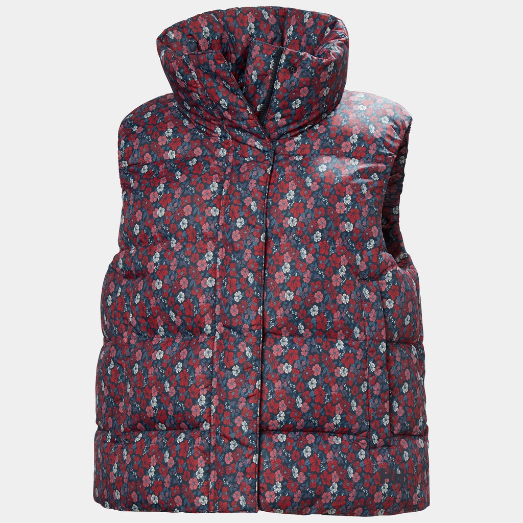 W JADE VEST, NAVY FLORAL, L