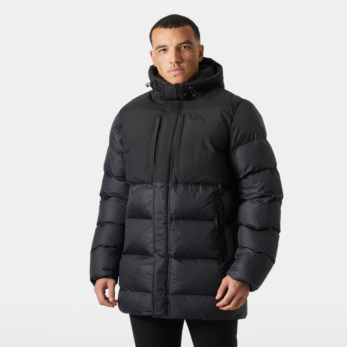 ACTIVE PUFFY LONG JACKET, BLACK, M Main image