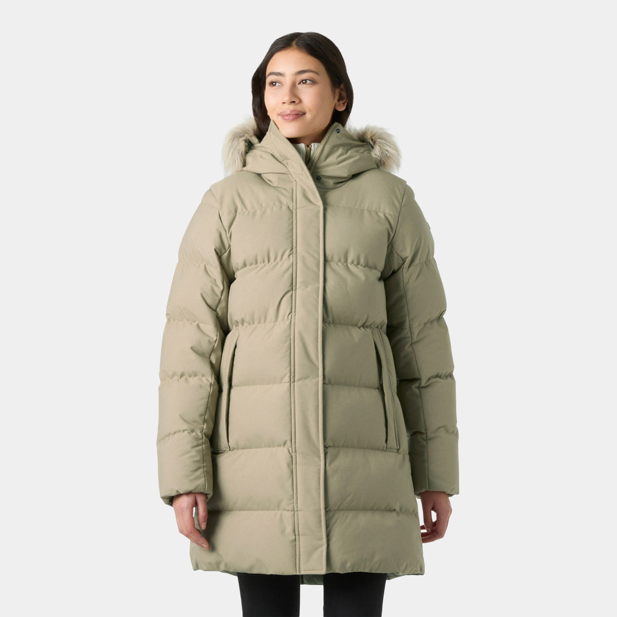 W BLOSSOM PUFFY PARKA, PEBBLE, XS