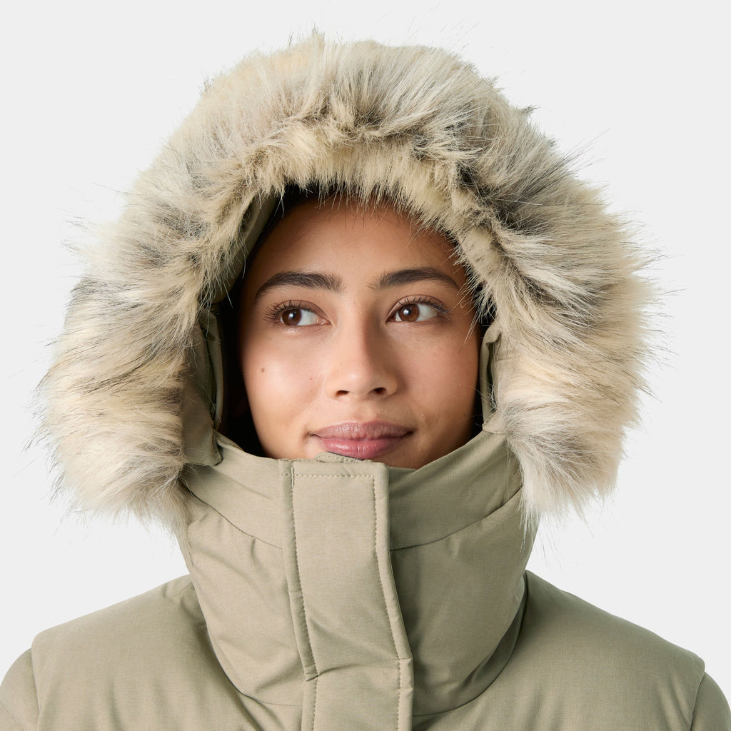 W BLOSSOM PUFFY PARKA, PEBBLE, XS