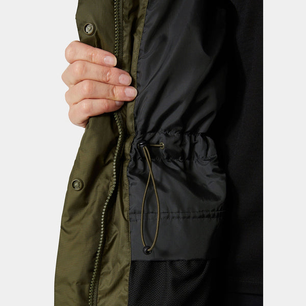 W ESSENCE LONG DOWN COAT, UTILITY GRE, L