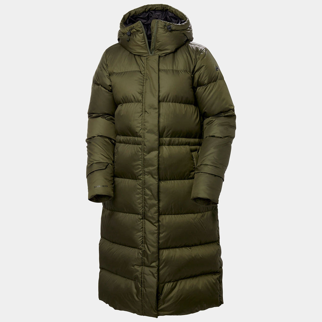 W ESSENCE LONG DOWN COAT, UTILITY GRE, L