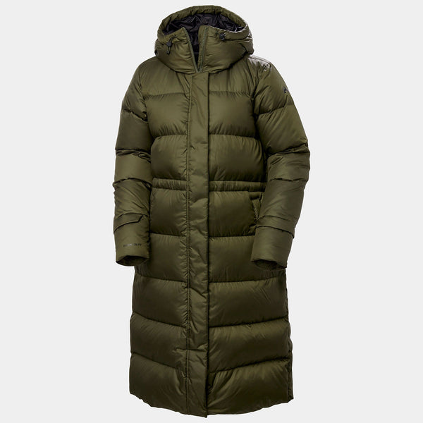 W ESSENCE LONG DOWN COAT, UTILITY GRE, L