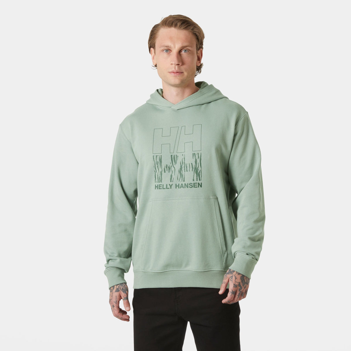 CORE GRAPHIC SWEAT HOODIE, EUCALYPTUS, L Main image