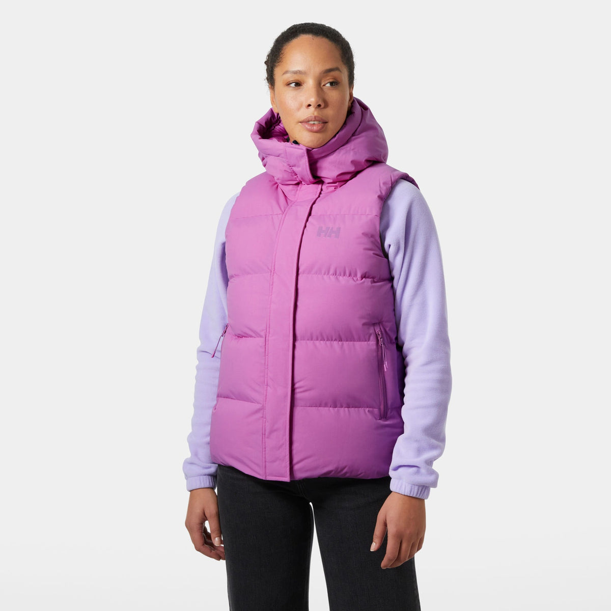 W ADORE PUFFY VEST, META PINK, L