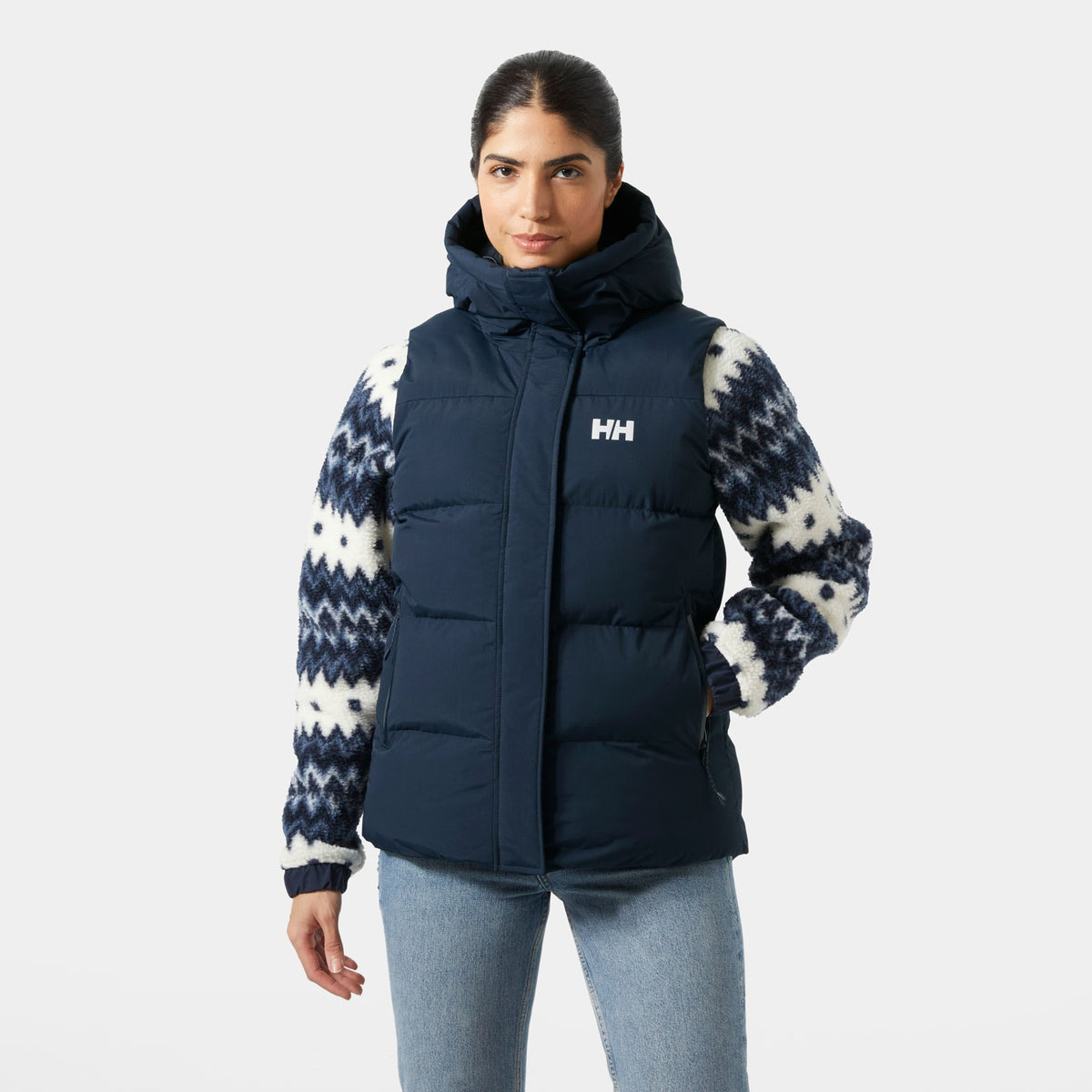 W ADORE PUFFY VEST, NAVY, L