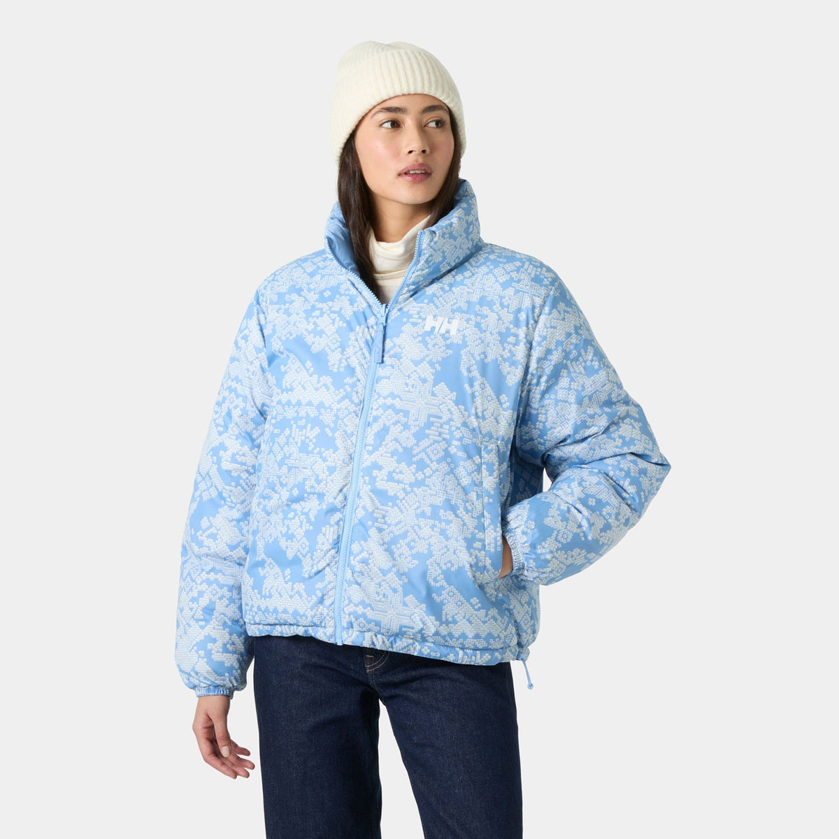 W YU 23 REVERSIBLE PUFFER, BRIGHT BLUE, L