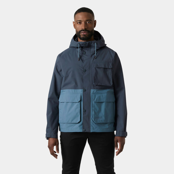 ESCAPE UTILITY RAIN JACKET, WASHED NAVY, XXL