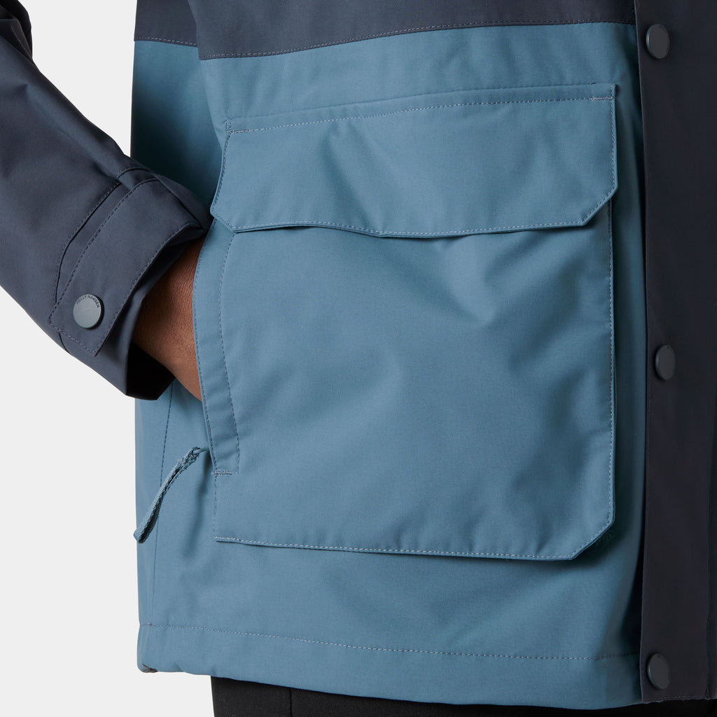 ESCAPE UTILITY RAIN JACKET, WASHED NAVY, XXL