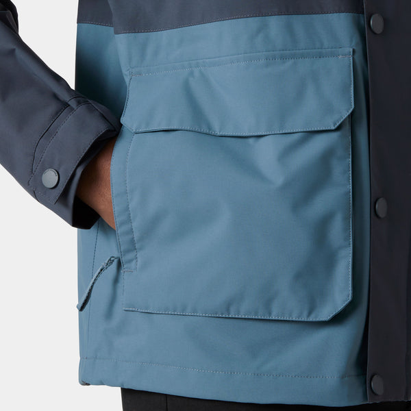 ESCAPE UTILITY RAIN JACKET, WASHED NAVY, XXL