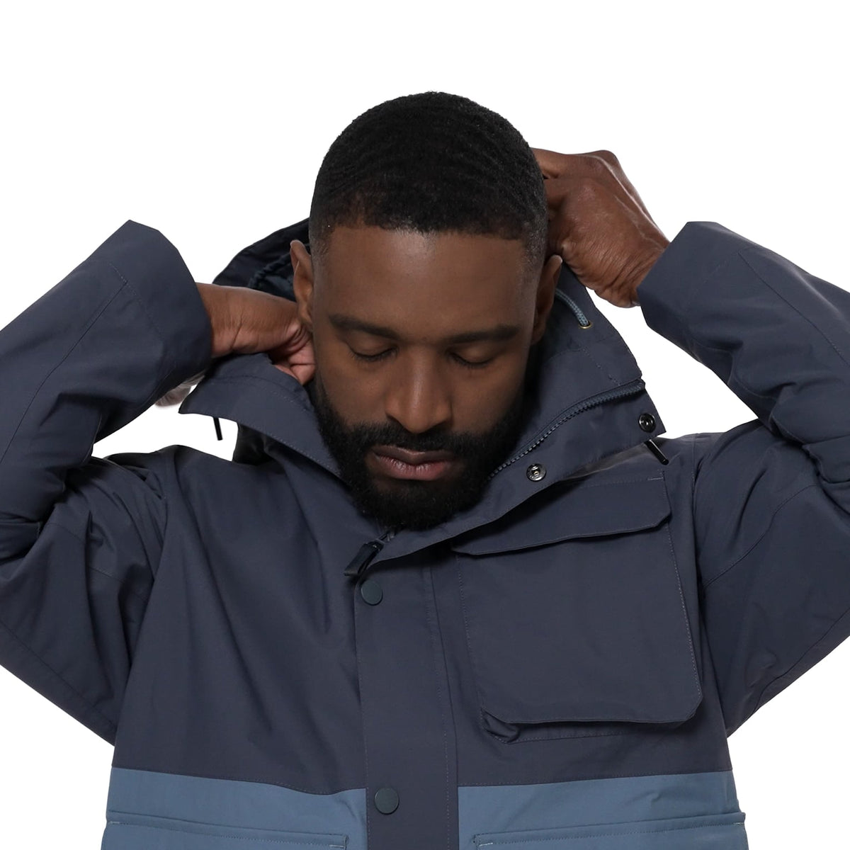 ESCAPE UTILITY RAIN JACKET, WASHED NAVY, L