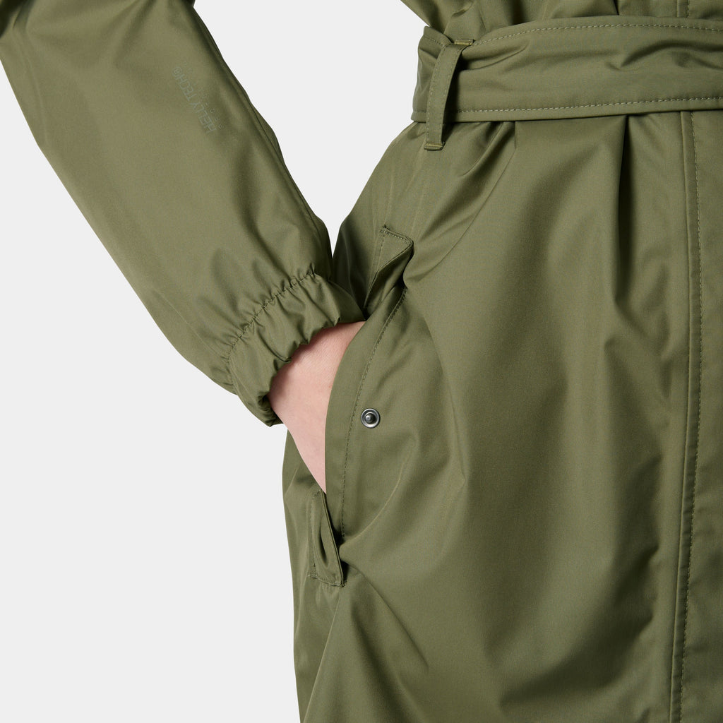 W HH CLASSICS TRENCH COAT, LAV GREEN, S