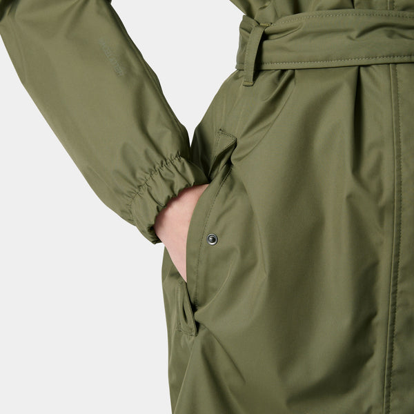 W HH CLASSICS TRENCH COAT, LAV GREEN, S