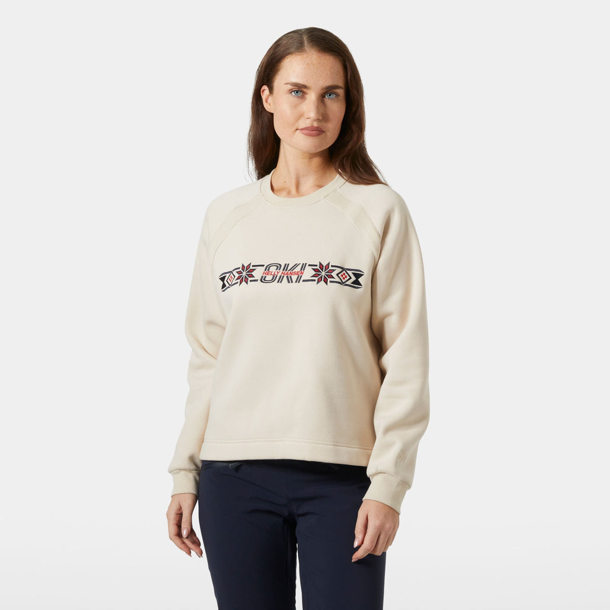 W BLISS SWEATSHIRT, CREAM, L