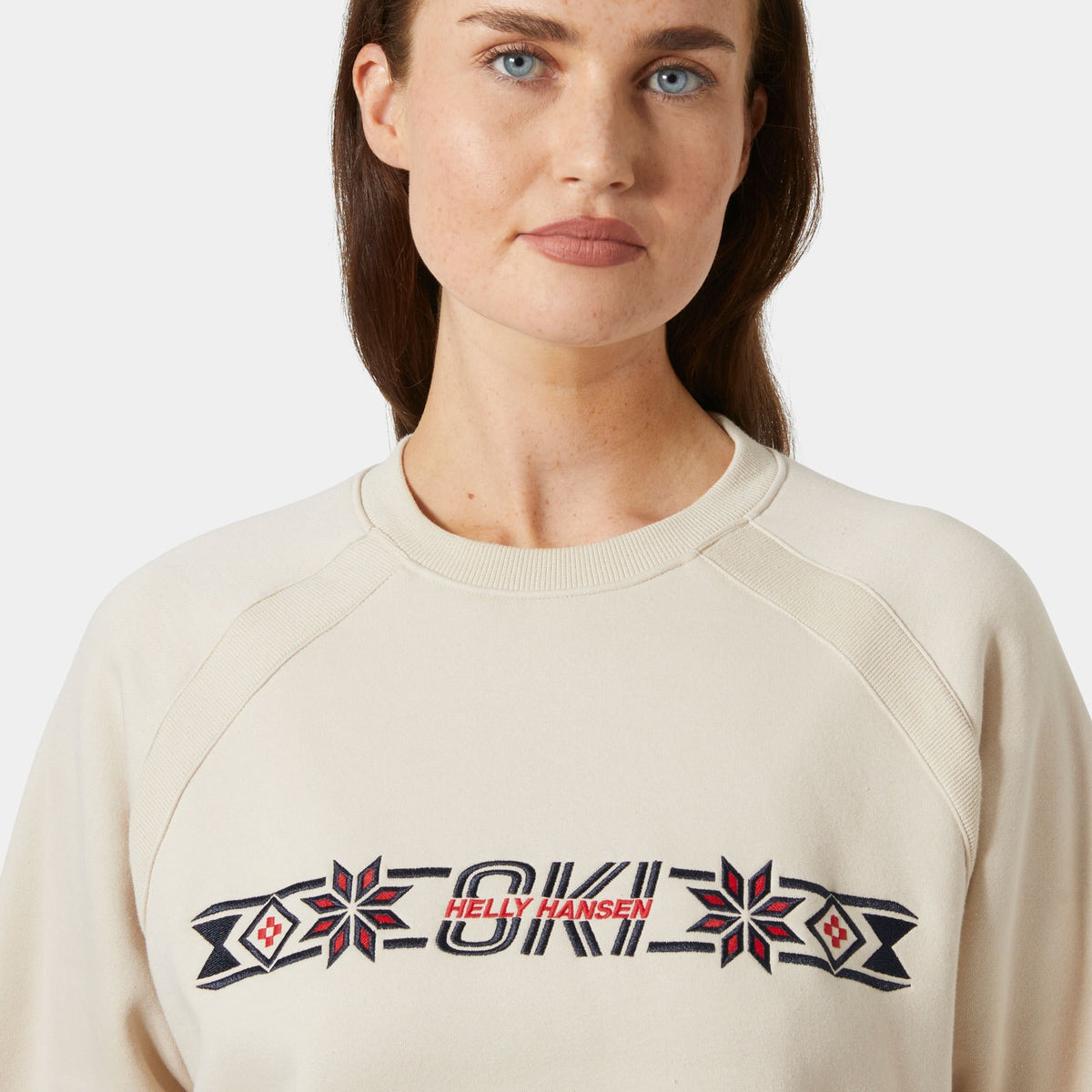 W BLISS SWEATSHIRT, CREAM, L