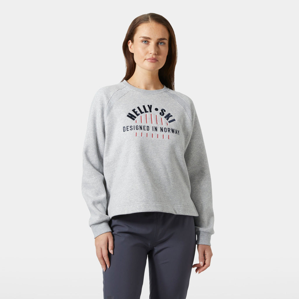 W BLISS SWEATSHIRT, GREY MELANG, L