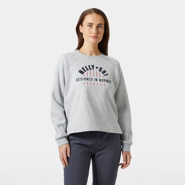 W BLISS SWEATSHIRT, GREY MELANG, L