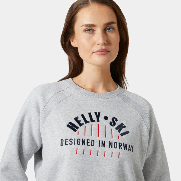 W BLISS SWEATSHIRT, GREY MELANG, L