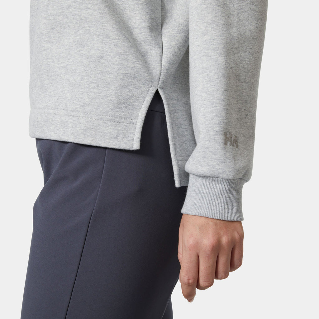 W BLISS SWEATSHIRT, GREY MELANG, L