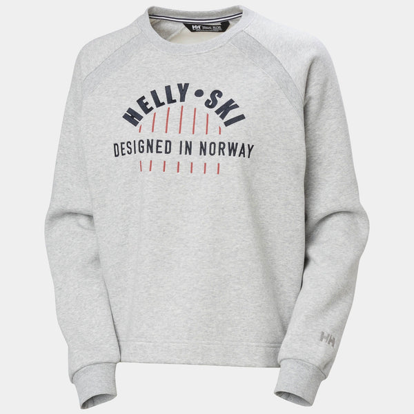 W BLISS SWEATSHIRT, GREY MELANG, L