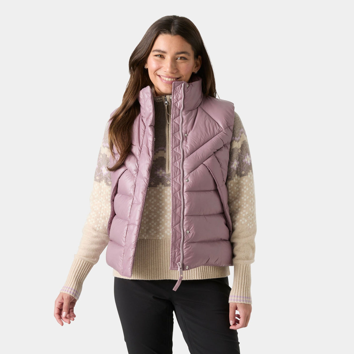 W BLISS DOWN VEST, PURPLE CLAY, L