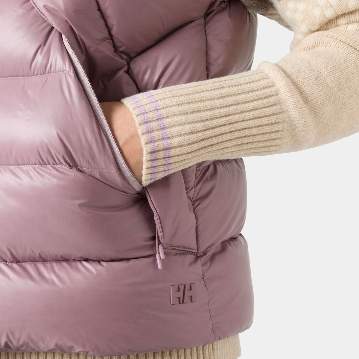 W BLISS DOWN VEST, PURPLE CLAY, L
