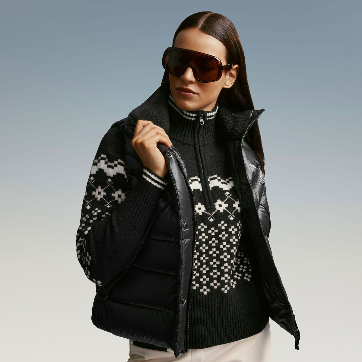 W BLISS DOWN VEST, BLACK, L