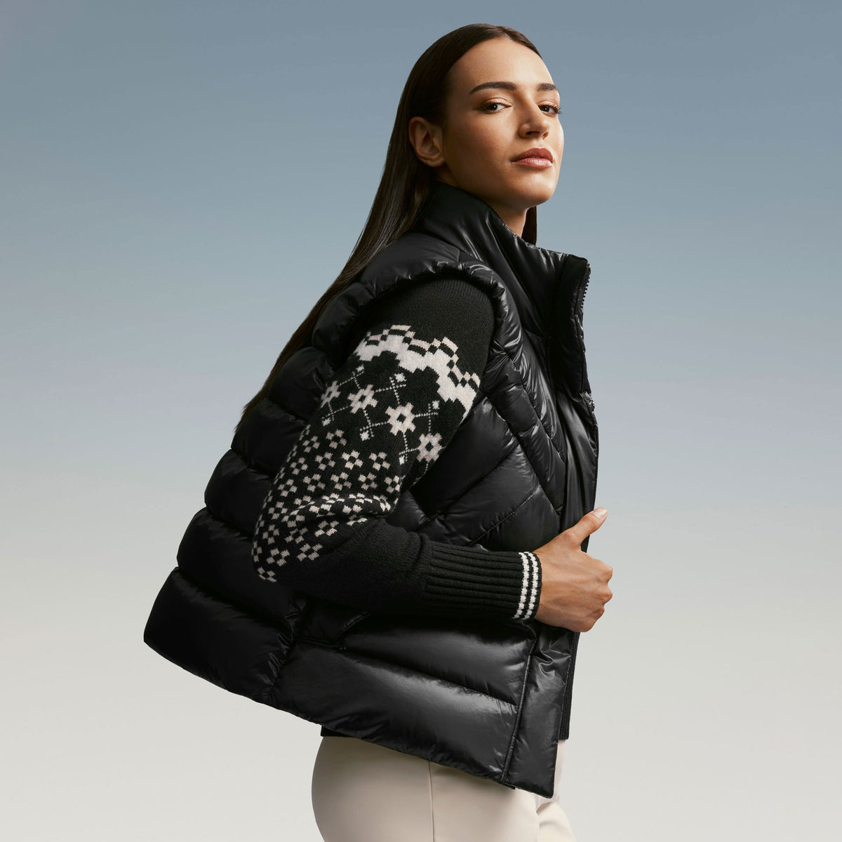 W BLISS DOWN VEST, BLACK, L