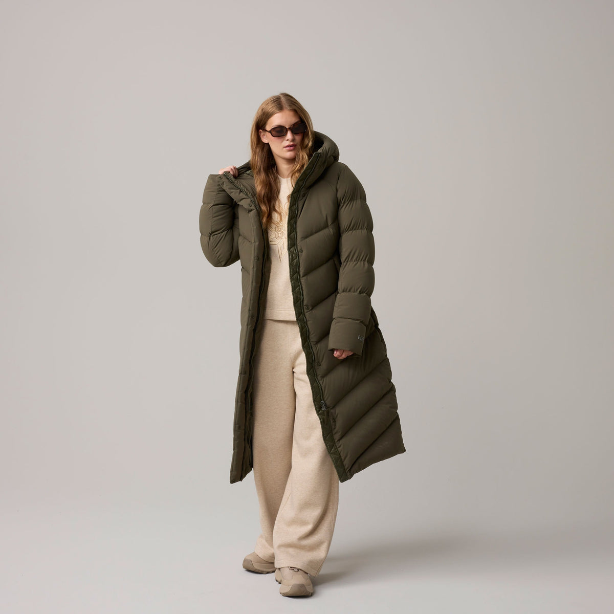 W HELLY PUFF LONG DOWN PARKA, UTILITY GRE, L