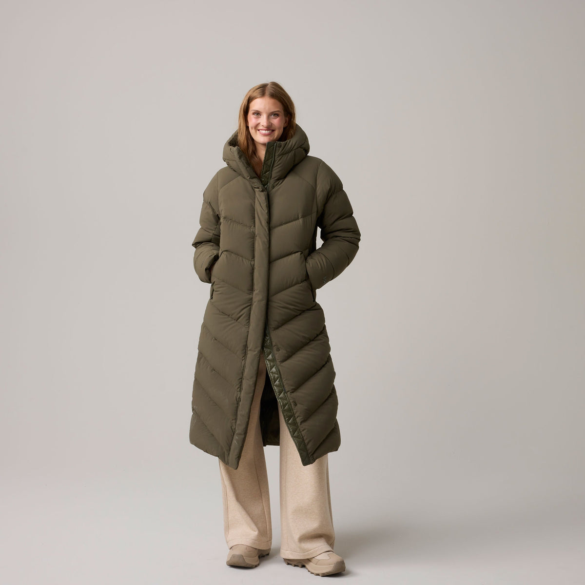 W HELLY PUFF LONG DOWN PARKA, UTILITY GRE, L