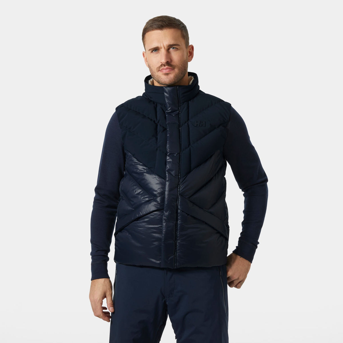 VILLAGE PUFFY VEST, NAVY, XXL