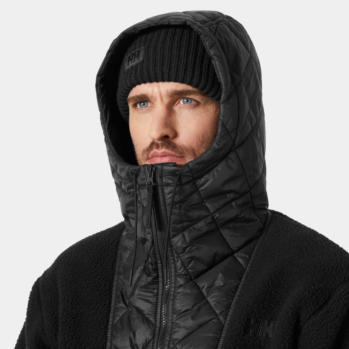 STOWE HOODED HYBRID JACKET, BLACK, XXL