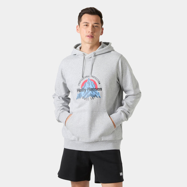CORE GRAPHIC HOODIE, GREY MELANG, XXL