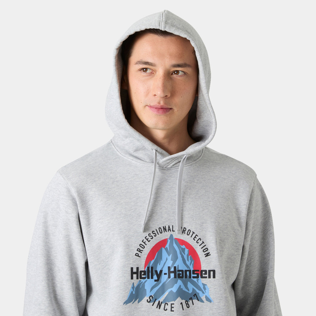 CORE GRAPHIC HOODIE, GREY MELANG, XXL