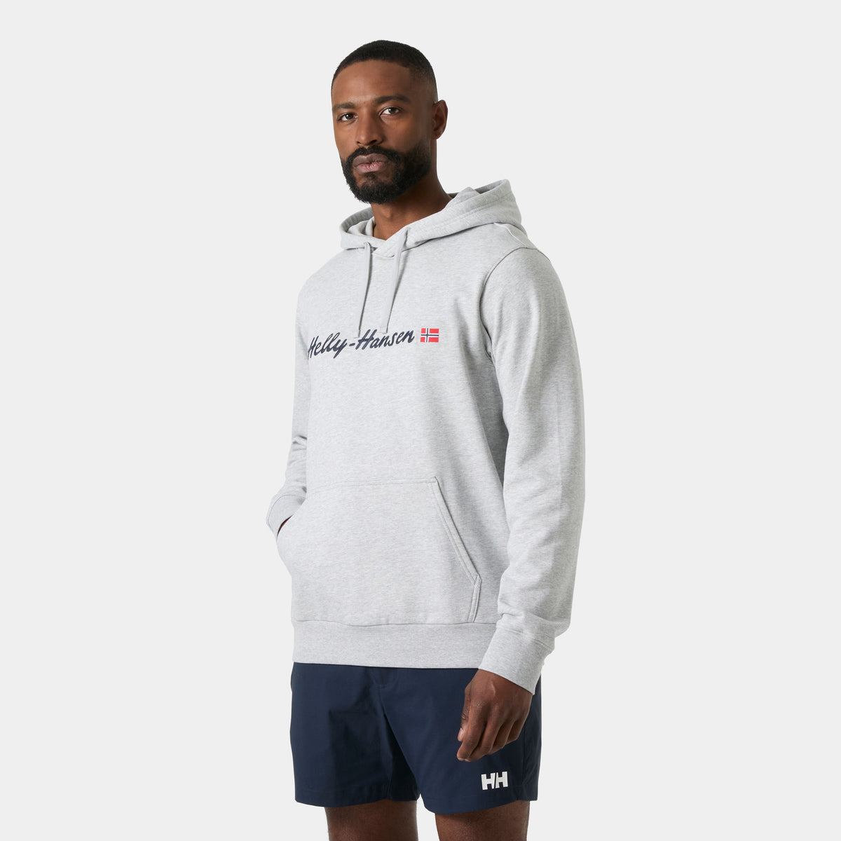 CORE GRAPHIC HOODIE, GREY MELANG, XXL
