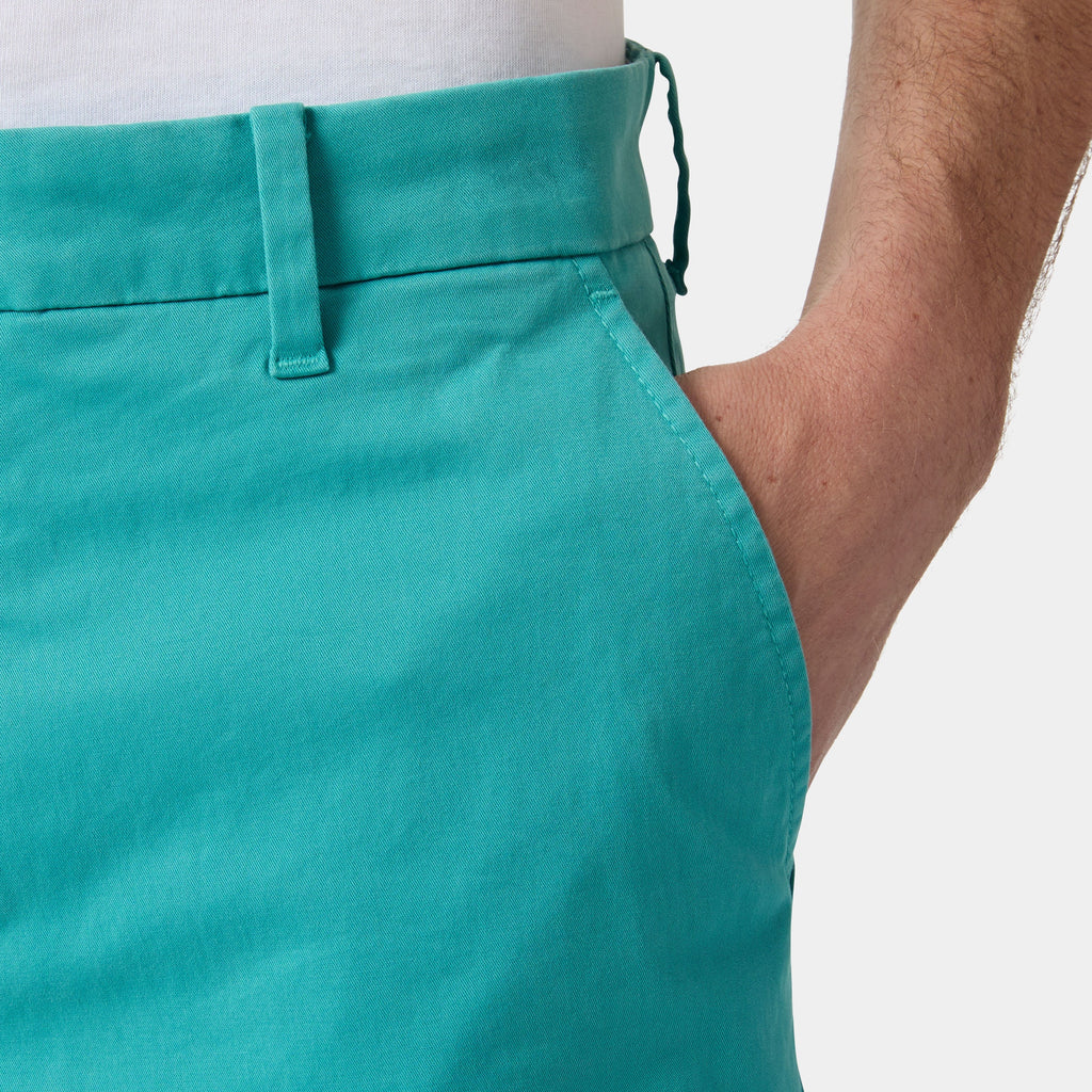 BRYGGEN CHINO SHORTS, DARK MINT, 32