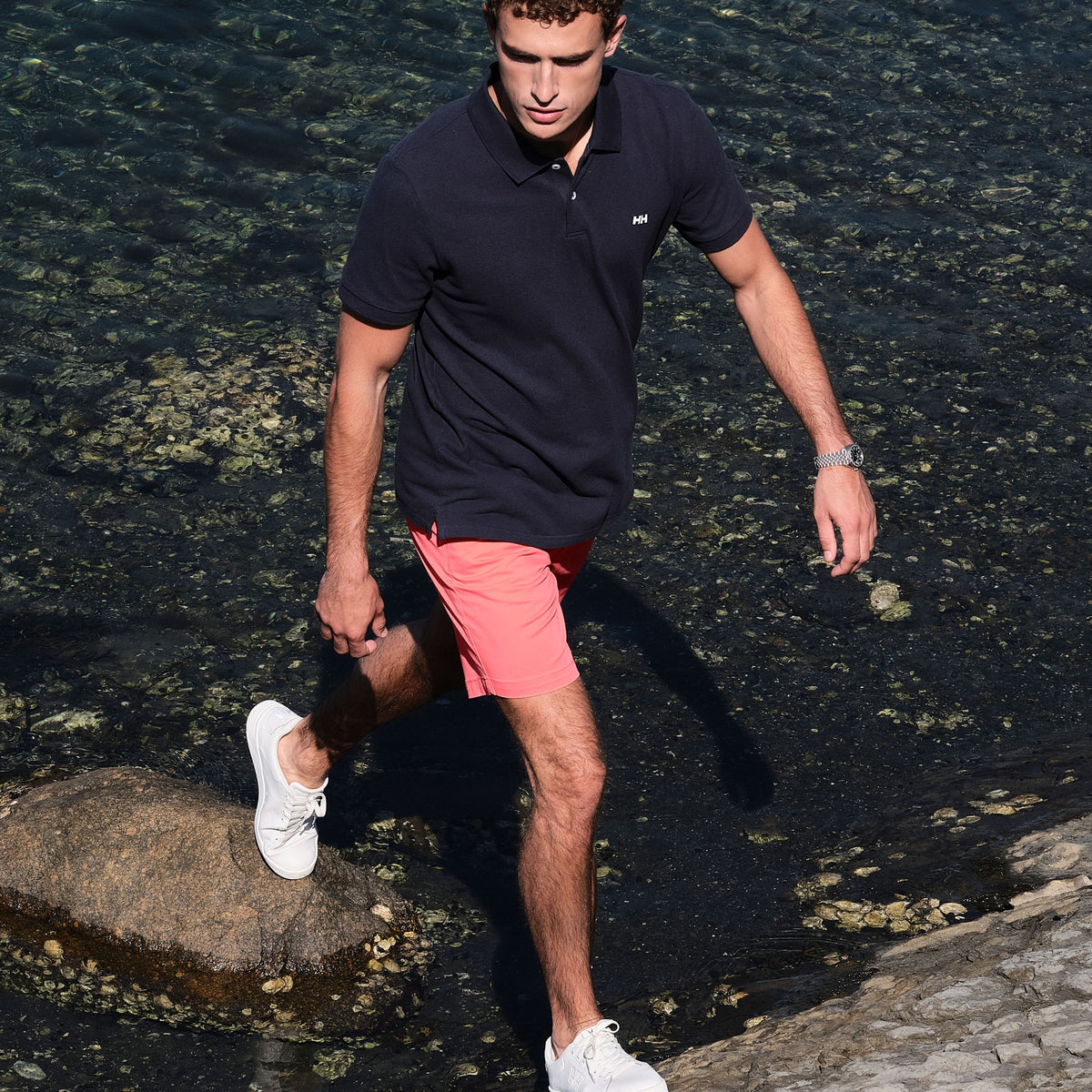 HUDSON POLO, NAVY, XXL