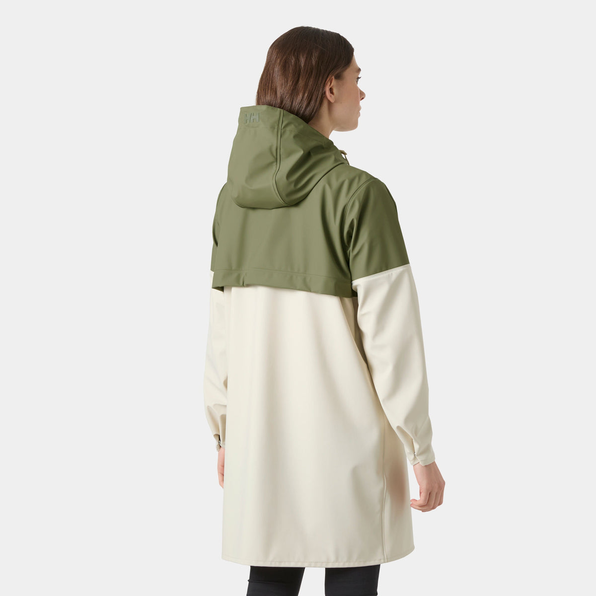 W MOSS BLOCK PU RAIN COAT, LAV GREEN, M