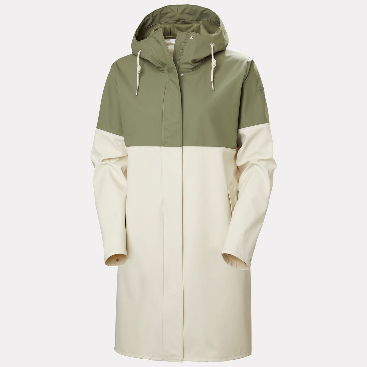 W MOSS BLOCK PU RAIN COAT, LAV GREEN, M