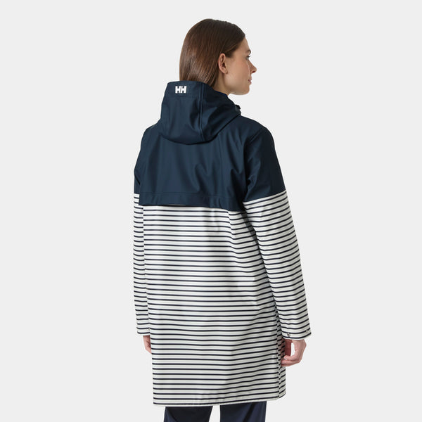 W MOSS BLOCK PU RAIN COAT, NAVY, L
