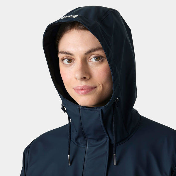 W MOSS BLOCK PU RAIN COAT, NAVY, L