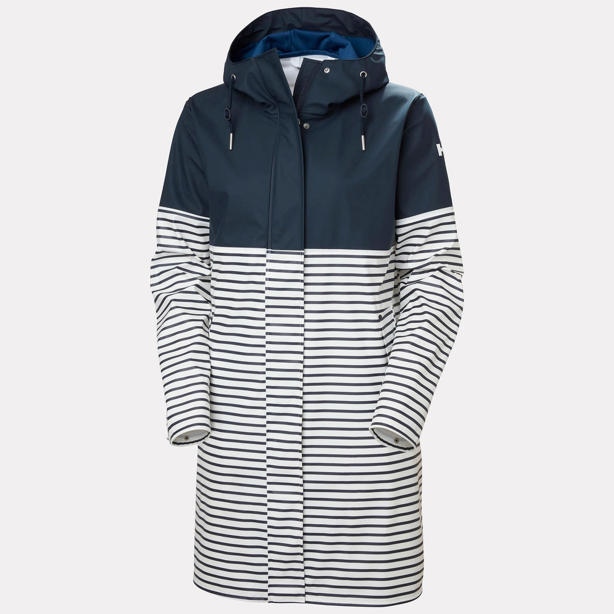 W MOSS BLOCK PU RAIN COAT, NAVY, L