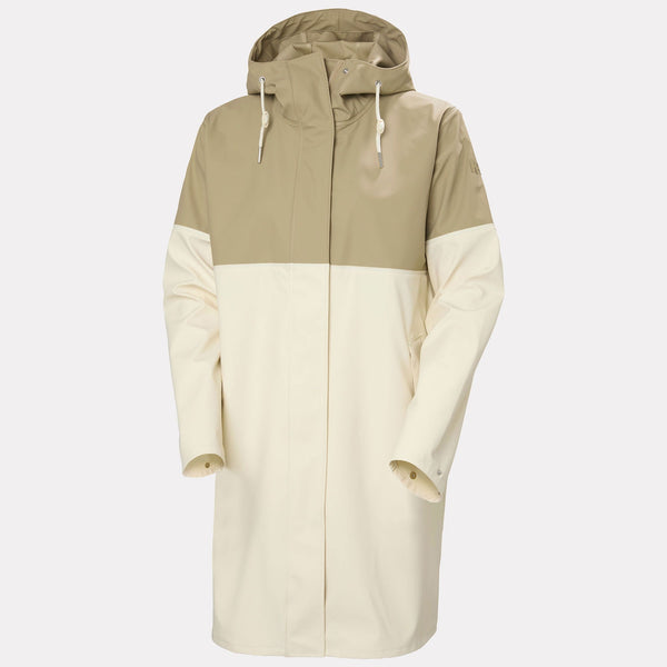 W MOSS BLOCK PU RAIN COAT, PEBBLE, L