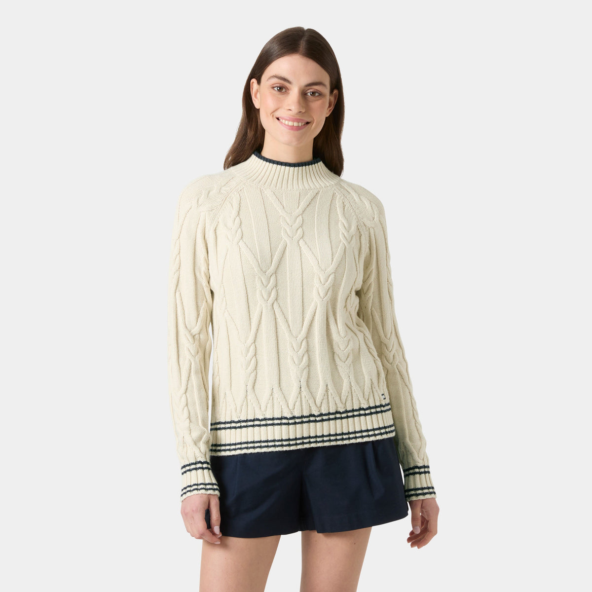 W POSITANO KNIT SWEATER, CREAM, L