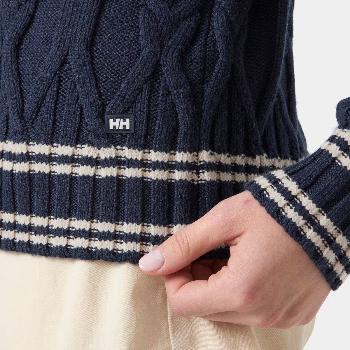 W POSITANO KNIT SWEATER, NAVY, L