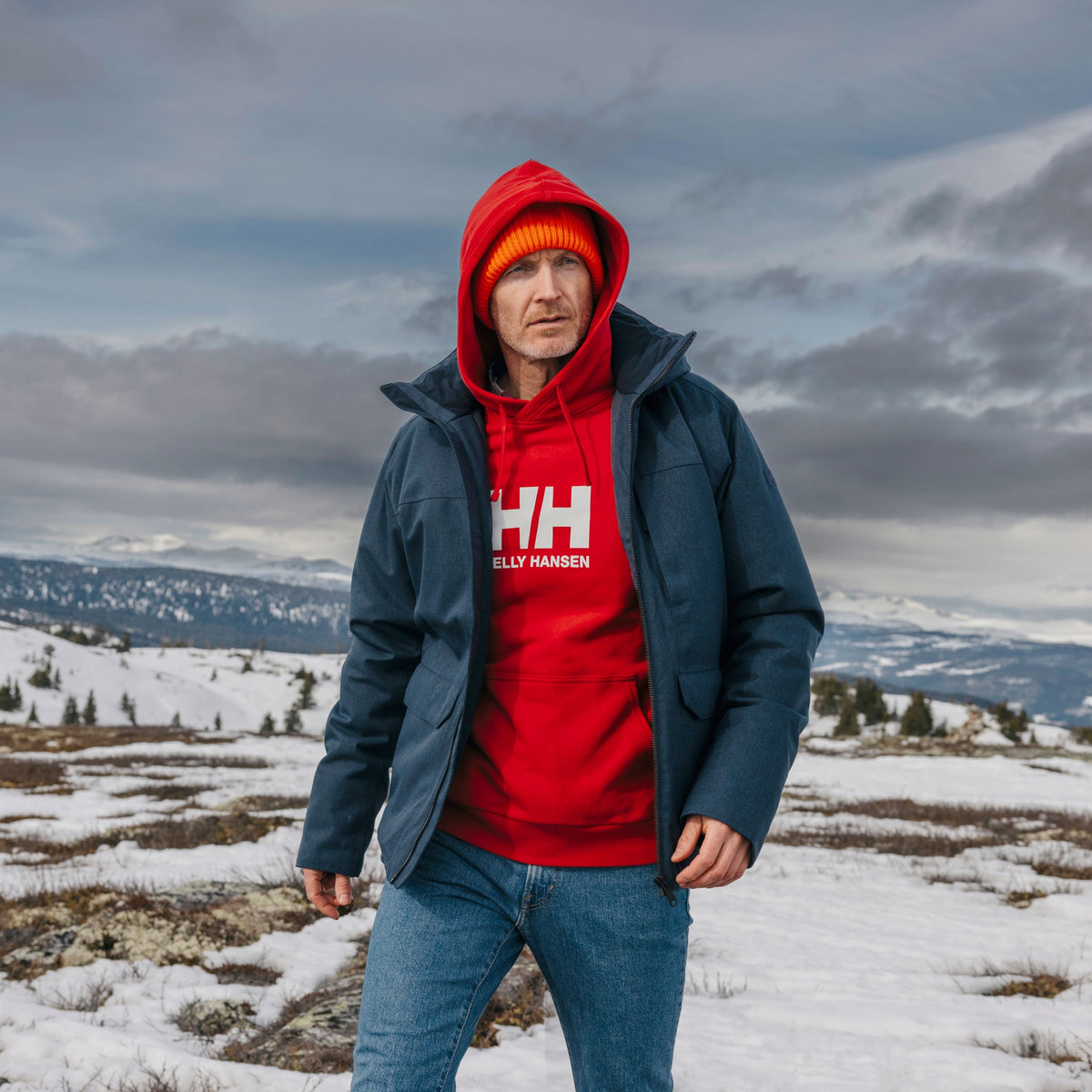 HH LOGO HOODIE 30, RED, XXL